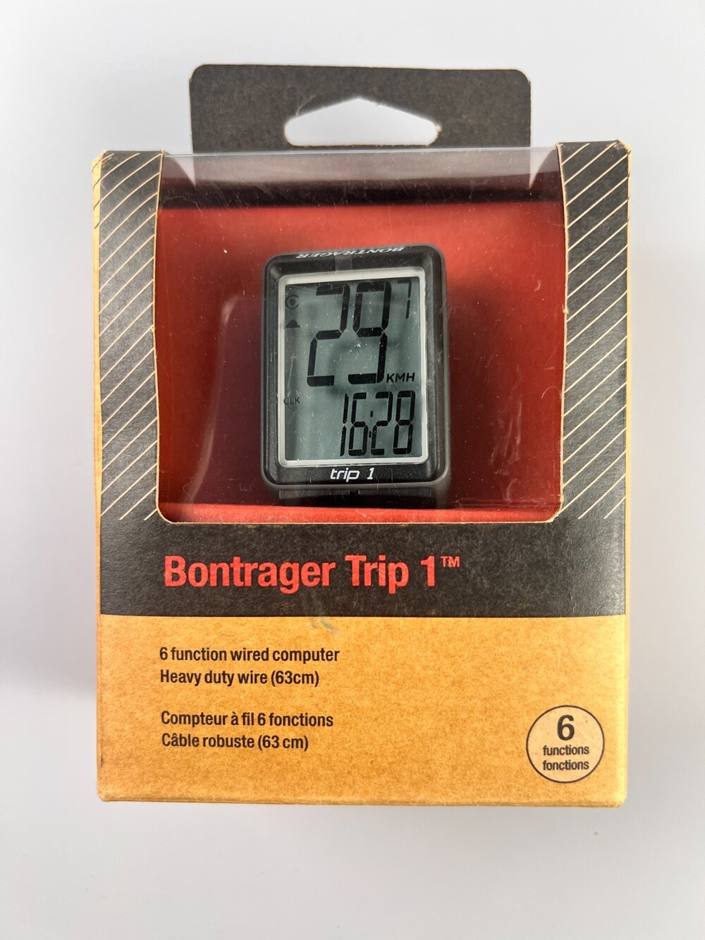 Bontrager Trip 1 Wired Bicycle Computer 6 Function Odometer Speedometer New